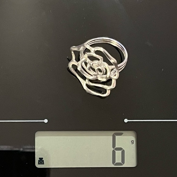 Sterling Silver Large Blooming Rose Flower 925 Statement Ring Size 11.5-12 - Picture 15 of 16